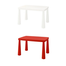 이케아 맘무트 어린이테이블 77x55cm 실내외겸용/레드, 레드_803.651.66