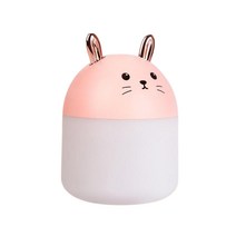 전기 가습기 250ml 리필 가능 조절 가능한 디퓨저 라이트 휴대용 미스트 메이커 가습기 분무기 홈 침실, 분홍색