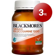 Blackmores 와와마켓 호주산 직송 Blackmores 블랙모어스 비건 글루코사민 1000mg 200정 관절 연골 건강 관리 1팩, 3팩