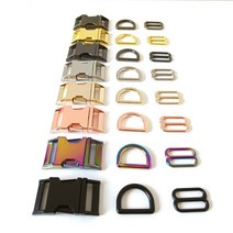 1 세트 15mm 20mm 25mm 개 목걸이 하네스 액세서리 금속 버클 하드웨어 D 링 슬라이더 조절기 스트랩 벨트 웨빙 바느질 걸쇠