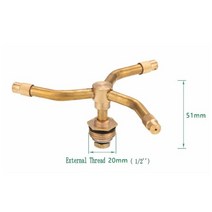 고추밭 물주기 스프링클러 물뿌리는 도구 스프링쿨러 농사 텃밭 관수시설 234 암 자동 로터리 월링 정원 잔디 급수 노즐 스프레이 회전 황동 분무기, 3노즐 스프링클러