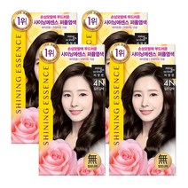 미쟝센 샤이닝에센스 새치전용 4N짙은갈색 일반염색약(새치), 4N 짙은갈색, 4개
