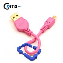 말랑컴퍼니_Coms USB Mini 5Pin 케이블. 핑크. Short. 5P(M) 2.0A(M) 미니 5핀 MINIUSB 컴퓨터연결USB 데이터USB USB액세서리 노트북USB PCUSB USB기타 USB선_Mallan+말랑, _단일지정상품, 단일지정상품_