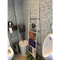 북유럽식 사다리 행거 옷걸이대 수건걸이 욕실 거실 인테리어, 42X88, 블랙 6단, 1개