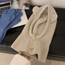 후암마켓 니트바라클라바 후드워머 넥워머 곰돌이귀 모자목도리