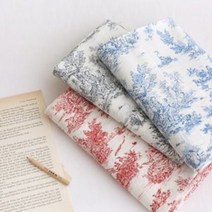 천이야기 대폭워싱린넨 로망스명화원단 3컬러, 블루