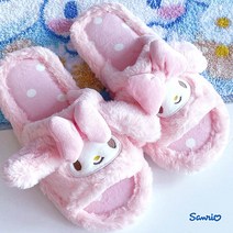 산리오 마이멜로디 퍼 거실화 260mm 스위트 핑크