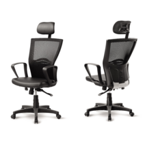 젠틀맨 인체공학 메쉬 등판 레자 좌판 틸팅 사무용 의자