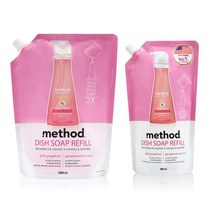 메소드 주방세제 핑크 그레이프 리필형 1000ml + 800ml, 1세트