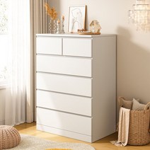미니이불장 낮은 간이 가구배치 좁은방 수납 캐비닛, 조립- 흰색 5개 드로 60x41x109CM