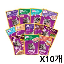 위스카스 파우치 80g X10개 고양이 캣 수분 공급 간식 _ 301998EA, 키튼(고등어), 본상품선택