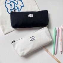 (4color) 단비감성 귀여운 고양이 곰돌이 동물 심플 중학생 대학생 필통 연필 펜케이스, 허니베어화이트
