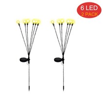 장미터널 8 팩 태양 반딧불 조명 10LED 정원 야외 방수 흔들리는 빛 파티오 통로 장식, 6.6 LED(2 Pack) - Warm White