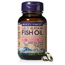 윌리스 파이니스트 야생 알래스카 피시 오일 산전 DHA - EPA 및 오메가-3 720mg 180 소프트젤 (90 프리나탈 비타민 제공량), 60 카운트(1팩)