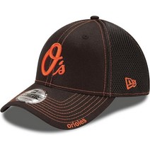 New Era MLB 네오 팀 컬러 39Thirty 스트레치 플렉스 핏 모자 캡 York Yankees, Small-Medium, 볼티모어 오리올스