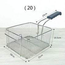 튀김 바스켓 바구니 소쿠리 28 가지 옵션 스테인리스 스틸 프라이어 스크린 프렌치 프라이 프레임 사각 필터 그물 암호화 소쿠리 모양의 메쉬, 19 20