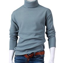 스댕클럽 남성용 오버핏 무지 니트 목폴라 SRT5975