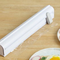 디엠몰 1+1 밀어서 슥삭 슬라이딩 롤비닐 커팅기 랩비닐 커터기 비닐롤 디스펜서 보관통, 화이트