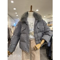 써스데이아일랜드 퍼 트리밍 숏 다운 루즈핏 점퍼(T218MDJ238W)(1338605)