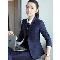 스트라이프 정장 세트 고급스러운 데이트 여리한 특별한 여친룩