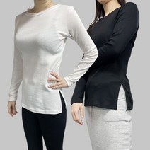 [몸매가 이뻐보이는 티셔츠] 쫀쫀 옆트임 슬림핏 긴팔 티셔츠/골지티/여자기본티 쫄티