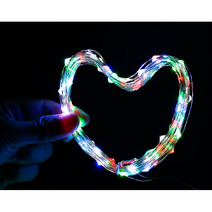 led 와이어전구 무드등 조명 웜화이트 1m 10개 (점멸가능), 레인보우4m(10개)점멸형