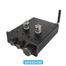 블루투스앰프 무선앰프 블루투스앰프기판 진공관앰프 diy 블루투스 5.0 프리 ge5654w 6a2 6k4 튜브 하이파이 프리 전력 증폭기 무손실 디코딩 원격 제어 홈 시어터, GE5654W Tube_With US Power