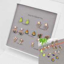 마리 귀걸이 7종세트 하트목걸이브랜드 왕관귀걸이 별모양귀걸이 보석디자인 주얼리캐드 귀걸이한쪽만 국궁용품 연출소품