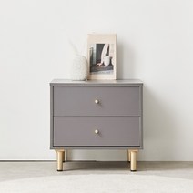 가구데코 소호 와이드 2단서랍 침대협탁 NA2061 착불, 그레이