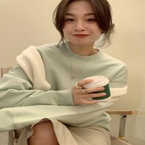 와이드 루즈핏 맨투맨 제철이 아닌 복지 특별 공연 12 색 마카롱 패밀리 일찍이 봄가을