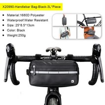 Rhinowalk 방수 대용량 자전거 가방 2 피스 프론트 튜브 사이클링 백 MTB 프레임 트렁크 액세서리 2021, CHINA, X20990 Black