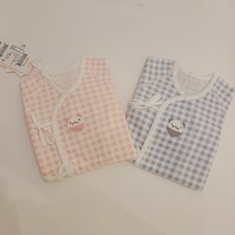 아가방 순면소재 체크배냇저고리#항균소재 징코저고리# 가을 겨울 신생아 배냇저고리#손싸개 기능
