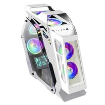 특이한 컴퓨터케이스 커스텀 PC 케이스 교체 본체 튜닝 데스크탑, 단일사이즈, 화이트