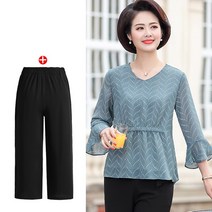 룩 가을양풍 세트 40~50대 상의에 니트원피스 40대여성 하객원피스 블라우스 여름가디건 여름블라우스