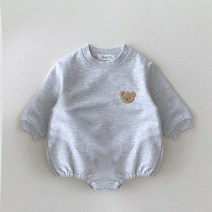 강아지 점프 슈트 0-2Y 긴팔 곰 운동복 롬퍼 귀여운 라벤더 오버사이즈 테리 코튼 신생아 남아 바디 수트, 02 라이트 그레이_04 12-18M 80