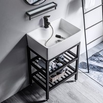 욕실 간이 세면대 철제 하부장 슬림 리모델링 DIY, 49X38 더블 프레임 패키지