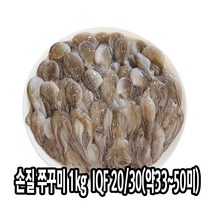 다인 손질 쭈꾸미 1kg(약 33미이상) 개별냉동 활 볶음 제사용 제수용 [2656-9]다인 IQF 20/30 주꾸미1kg