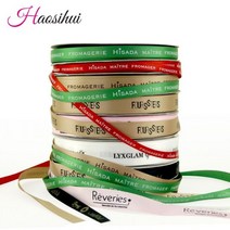 HAOSIHUI-무료 디자인 6mm-100mm 사용자 정의 인쇄 로고 리본 선물 포장 새틴 폴리 에스테르 장식 결혼식 100 야드 로트, 100 yards, 32mm width