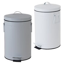 20L 엔틱 페달 휴지통 인테리어 무소음 쓰레기통, 엔틱 무광화이트 20L