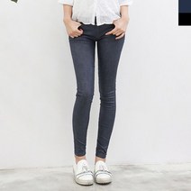 블루모드 여자 코팅 스키니 청바지