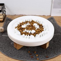 미스터댕댕 강아지 고양이 반려동물 애견 밥그릇 급체방지 슬로우 세라믹 식기 세트 키높이 프레임