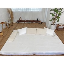 패드랑 패밀리 사이즈 천연 60수 워싱 목화솜 침대패드, 불필요(X), 화이트