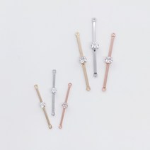 큐빅포인트 라인 양고리 펜던트 (사이즈2), 40.5mm, 로즈골드
