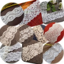 dklace 스판레이스모음 / 레이스원단 / 레이스 폭 6cm 화이트 자가드 (1yd 기준), 6119레이스