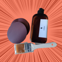 콤마 나무도마 오일 원목 라탄 전용 세트, 오일200ml+붓+사포2