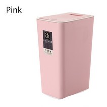 이케아 분리수거함 재활용 50l 가정용 프레스 쓰레기통 뚜껑 주방 큰 저장 식품 쓰레기통 홈 재활용 쓰레기통 욕실 쓰레기통 바구니 식품 등급 쓰레기, 분홍색, 협력사, 12리터