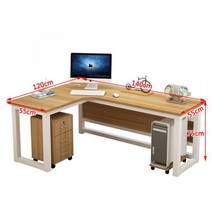 직각 ㄱ책상 L형사무용책상 코너워크스테이션 ㄴ자 컴퓨터 사무실 서재 집무 책장 원목 가정용 회사, 140x120x75좌직각