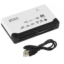 카드리더기 usb sd card 미니 메모리 카드 리더기 일체형 USB 2.0 480Mbps TF MS M2 XD, 02 White