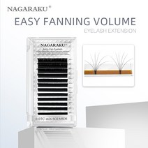 NAGARAKU-이지 패닝 오토 팬 속눈썹 익스텐션 패스트 블룸 플라워 메가 볼륨 프리 본드, 01 C_01 0.03 미리메터_08 15mm