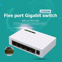 5포트 데스크탑 기가비트 네트워크 스위치 10/100 / 1000Mbps 이더넷 어댑터 고속 RJ45 스위처 LAN 스위칭, 01 EU plug